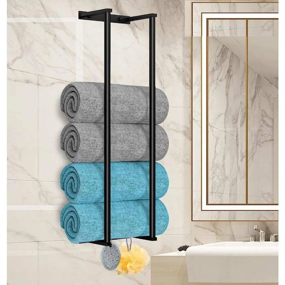 Stainless Steel Wall Towel Rack for Rolled Towels – Bathroom Organizer